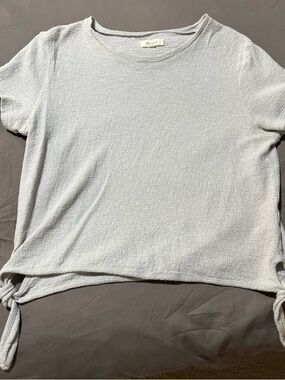 Madewell Light Blue Tie-Hem Short Sleeve Tee